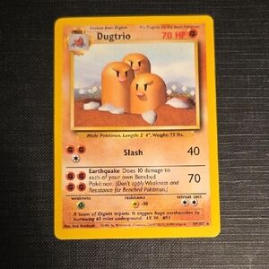 Pokemon Base Set 1999 Dugtrio Rare Trading Card (19/102)